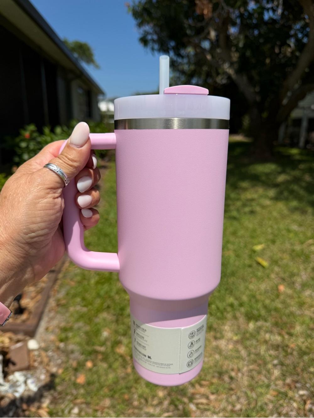 STANLEY Cherry Blossom Pink Tumbler with Straw Lid 40oz - Picture 3 of 14